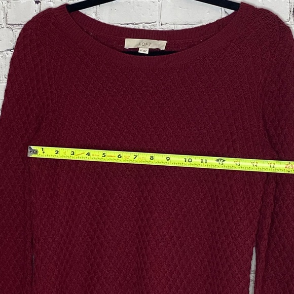 Loft Women’s Knitted Sweater Cranberry Red Medium - Picture 9 of 13